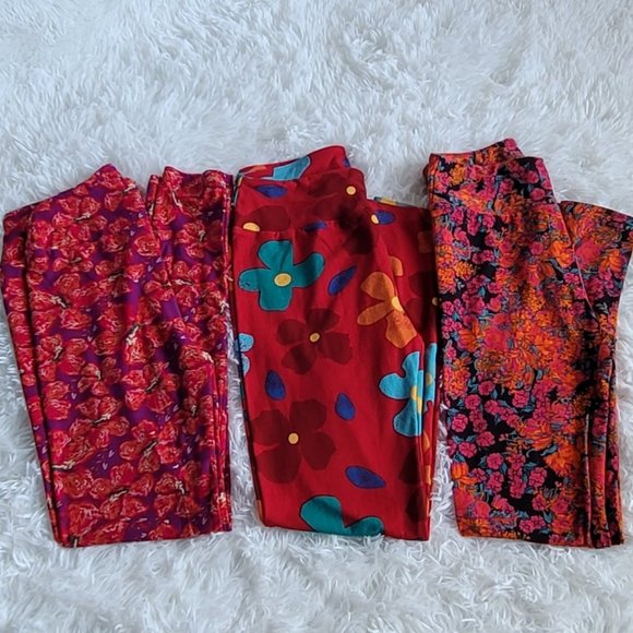 LuLaRoe Pants - Bundle of 3 LuLaRoe Leggings One Size (2-10)